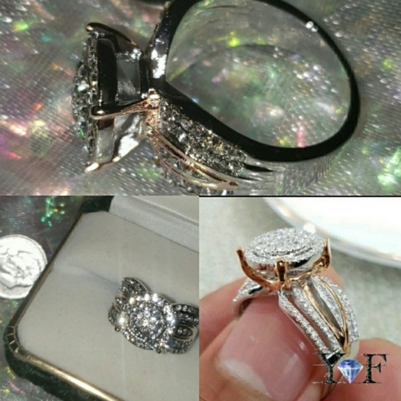 Sophicates Halo Gold Silver CZ Pave Ring - Picture 3 of 12